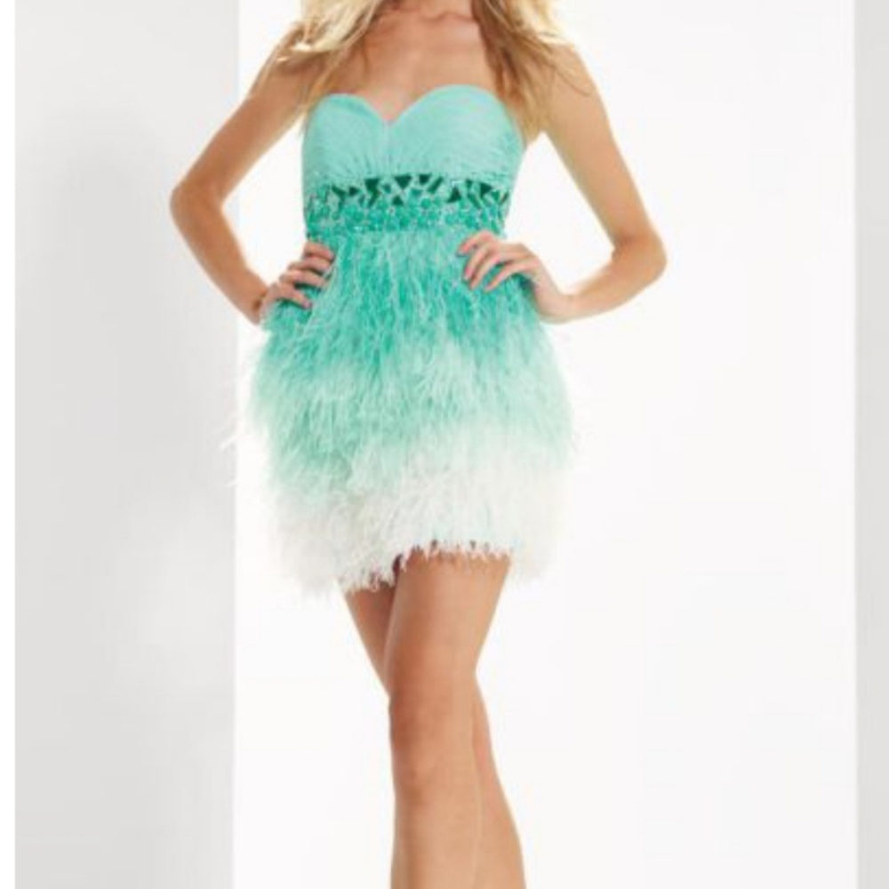 Teal/Feather Cocktail Dress